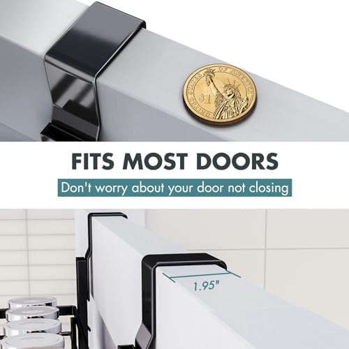 Over The Door Pantry Organizer,9-Tier Over The Door Organizer with Adjustable Basket,Metal Hanging Pantry Organizers and Storage for Kitchen, Back of Door Seasoning Rack (Black) - Image 5