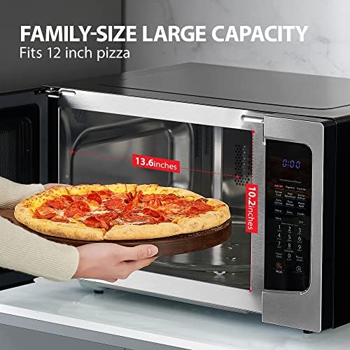 Toshiba Air Fryer Combo 4-in-1 Countertop Microwave Oven, Smart Sensor, Convection, Mute Function, Position Memory 13.6" Turntable, 1.5 Cu Ft, 1000W, Silver, ML-EC42P(SS) - Image 7